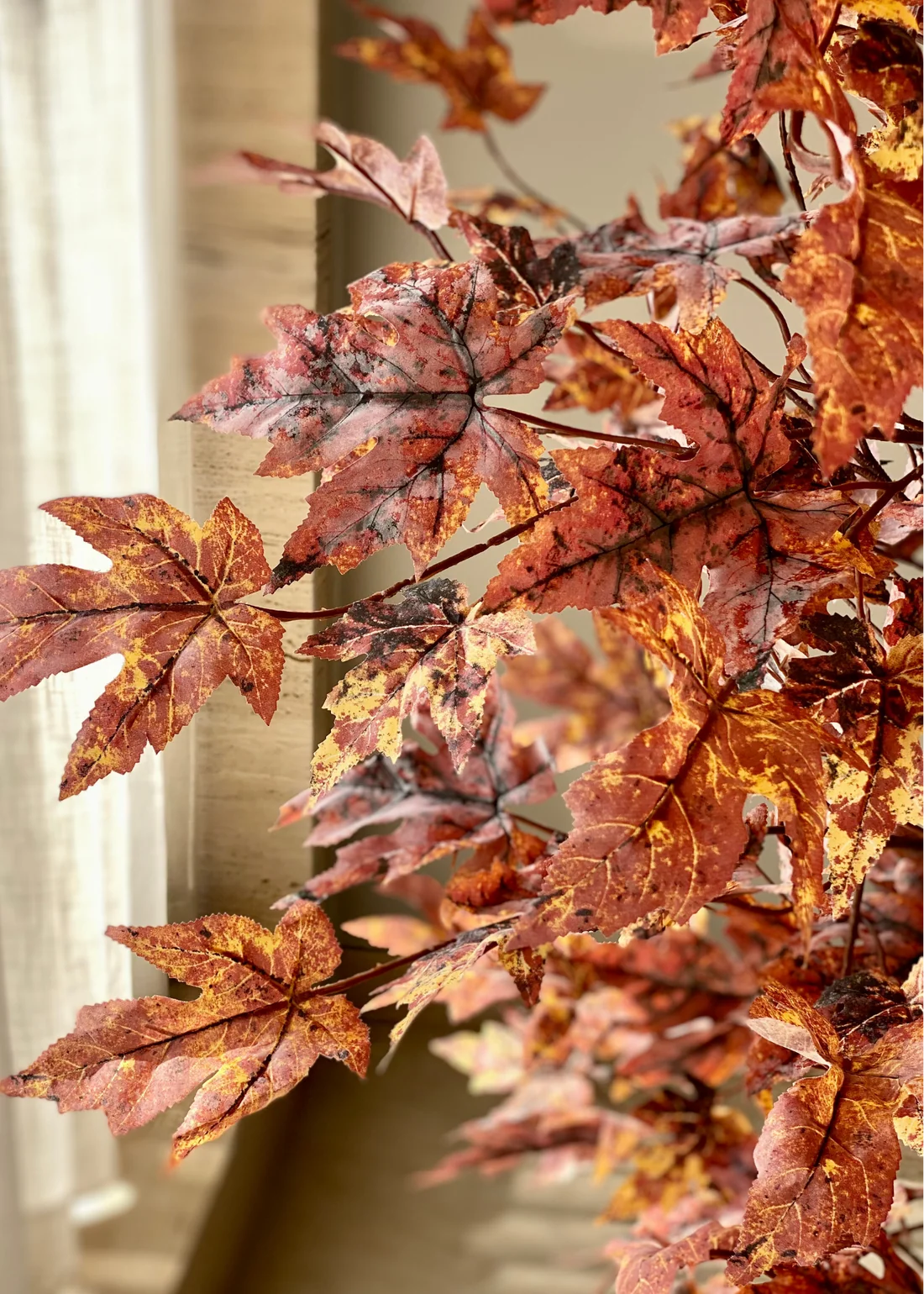 Artificial Autumn Maple Tree in Textured Planter