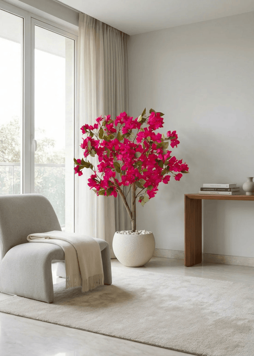 Artificial Bougainvillea Tree in Textured Planter
