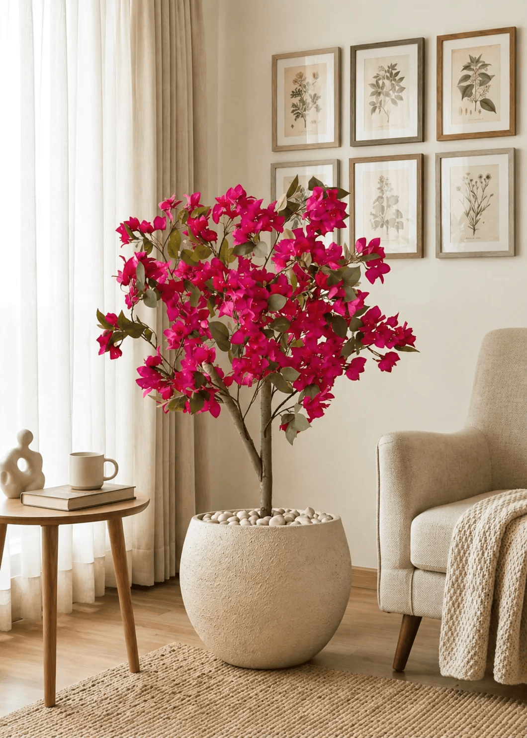 Artificial Bougainvillea Tree in Textured Planter